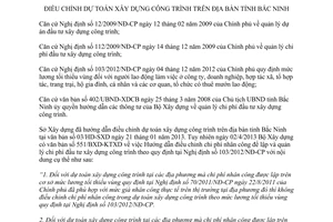 Hướng dẫn 05/HD-SXD 2013 điều chỉnh dự toán xây dựng công trình Bắc Ninh