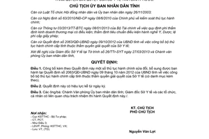 Quyết định 724/QĐ-UBND công bố thủ tục hành chính 2013 thuộc Sở Y tế Bình Phước