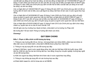 Thông tư 14/2013/TT-BYT hướng dẫn khám sức khỏe