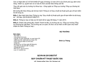 Thông tư 09/2013/TT-BGTVT Quy chuẩn về trạm kiểm tra tải trọng xe