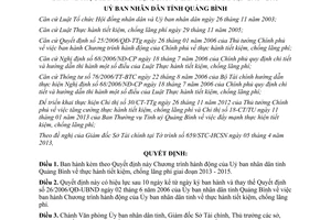 Quyết định 08/2013/QĐ-UBND thực hành tiết kiệm chống lãng phí Quảng Bình