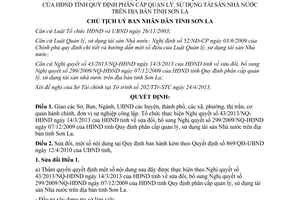 Quyết định 912/QĐ-UBND năm 2013 phân cấp quản lý sử dụng tài sản Nhà nước Sơn La