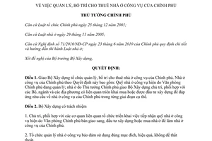 Quyết định 695/QĐ-TTg năm 2013 quản lý bố trí cho thuê nhà ở công vụ