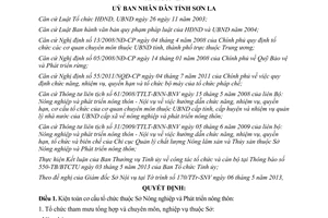 Quyết định 06/2013/QĐ-UBND Kiện toàn cơ cấu Sở Nông nghiệp tỉnh Sơn La