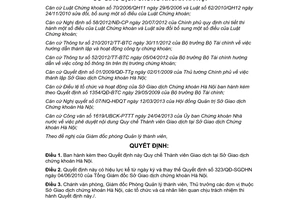 Quyết định 186/QĐ-SGDHN 2013 Quy chế Thành viên Giao dịch tại Sở Giao dịch chứng khoán Hà Nội