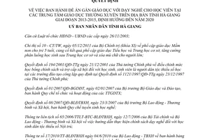 Quyết định 844/QĐ-UBND năm 2013 giáo dục dạy nghề Trung tâm Giáo dục thường xuyên Hà Giang