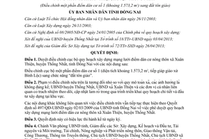 Quyết định 1366/QĐ-UBND năm 2013 điều chỉnh cục bộ quy hoạch xây dựng Đồng Nai