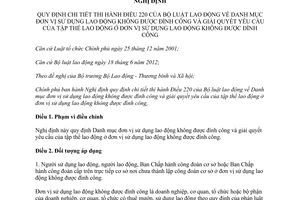 Nghị định 41/2013/NĐ-CP hướng dẫn Điều 220 của Bộ luật lao động Danh mục đơn vị