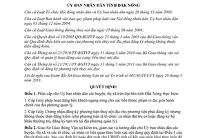 Quyết định 08/2013/QĐ-UBND quản lý bến phương tiện thuỷ nội địa tại Đắk Nông