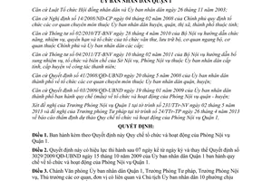 Quyết định 02/2013/QĐ-UBND Quy chế tổ chức và hoạt động Phòng Nội vụ Quận 1