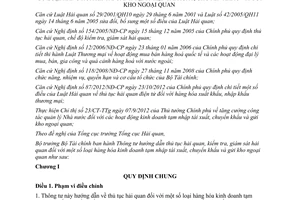 Thông tư 59/2013/TT-BTC hướng dẫn thủ tục hải quan kiểm tra giám sát hải quan