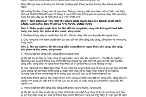 Thông tư 10/2013/TT-BGTVT hướng dẫn Nghị định 21/2012/NĐ-CP quản lý cảng biển