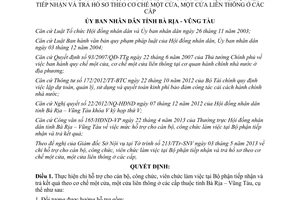 Quyết định 21/2013/QĐ-UBND hỗ trợ cán bộ làm việc Bộ phận tiếp nhận cơ chế một cửa Bà Rịa
