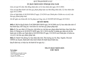 Quyết định 1493/QĐ-UBND năm 2013 bãi bỏ Quy chế Cộng tác viên kiểm tra văn bản Quảng Nam