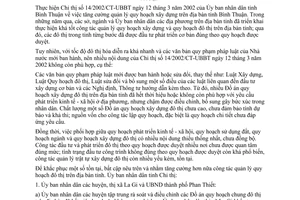 Chỉ thị 01/2013/CT-UBND tăng cường quản lý quy hoạch đô thị Bình Thuận