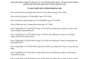 Quyết định 15/2013/QĐ-UBND quản lý vận hành khai thác sử dụng hệ thống đường