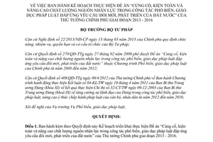 Quyết định 1063/QĐ-BTP năm 2013 Kế hoạch triển khai Đề án Củng cố kiện toàn