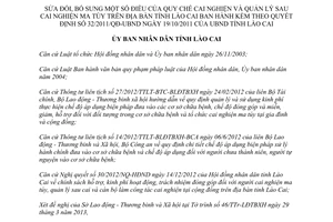 Quyết định 10/2013/QĐ-UBND sửa đổi Quy chế cai nghiện Lào Cai