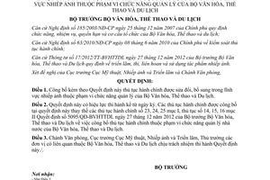 Quyết định 1695/QĐ-BVHTTDL 2013 thủ tục hành chính lĩnh vực nhiếp ảnh