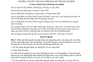 Quyết định 11/2013/QĐ-UBND phân cấp thẩm quyền cấp giấy phép xây dựng công trình