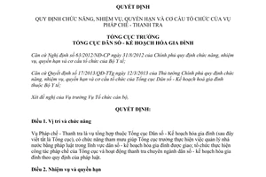 Quyết định 101/QĐ-TCDS 2013 Vụ Pháp chế Thanh tra Tổng cục Dân số Kế hoạch hóa gia đình