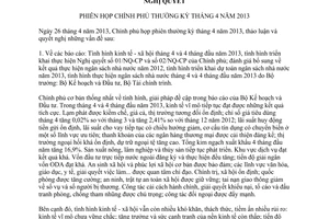 Nghị quyết 60/NQ-CP năm 2013 phiên họp Chính phủ thường kỳ tháng 4