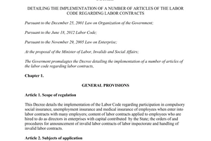 Decree No. 44/2013/ND-CP detailing the implementation of a number of articles