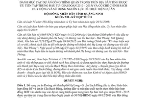 Nghị quyết 84/2013/NQ-HĐND dự án Đường nối thành phố Hạ Long với cầu Bạch Đằng