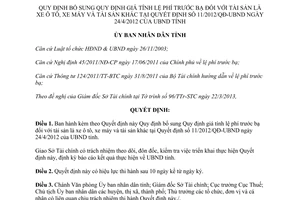 Quyết định 15/2013/QĐ-UBND giá tính lệ phí trước bạ ô tô xe máy Đắk Lắk