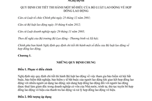 Nghị định 44/2013/NĐ-CP hướng dẫn Bộ luật Lao động hợp đồng lao động