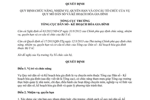 Quyết định 104/QĐ-TCDS 2013 Vụ Quy mô dân số Kế hoạch hóa gia đình Tổng cục DS KHHGĐ