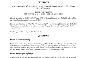 Quyết định 98/QĐ-TCDS 2013 Vụ Tổ chức cán bộ Tổng cục Dân số