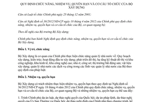Nghị định 62/2013/NĐ-CP chức năng nhiệm vụ quyền hạn cơ cấu Bộ Xây dựng