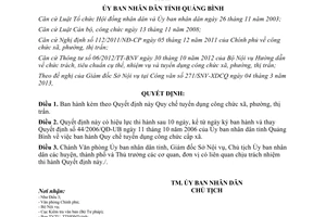 Quyết định 14/2013/QĐ-UBND Quy chế tuyển dụng công chức cấp xã tại Quảng Bình