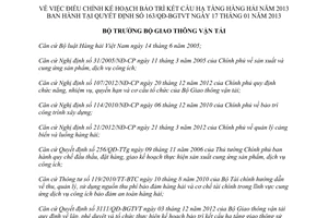 Quyết định 1776/QĐ-BGTVT năm 2013 điều chỉnh Kế hoạch bảo trì kết cấu hạ tầng