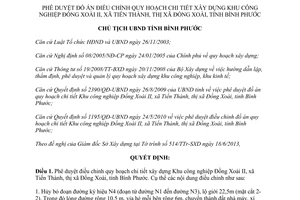 Quyết định 1119/QĐ-UBND 2013 điều chỉnh quy hoạch Khu công nghiệp Đồng Xoài II Bình Phước