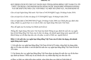 Thông tư 16/2013/TT-NHNN lãi suất cho vay ngắn hạn tối đa bằng đồng Việt Nam