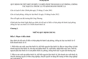 Nghị định 67/2013/NĐ-CP hướng dẫn kinh doanh thuốc lá