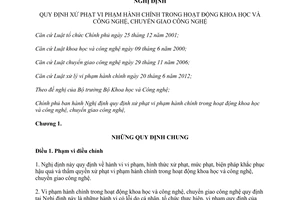 Nghị định 64/2013/NĐ-CP xử phạt vi phạm hành chính trong khoa học công nghệ