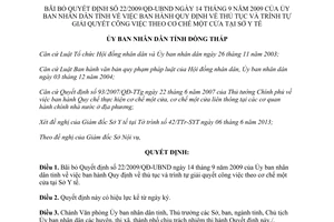 Quyết định 613/QĐ-UBND-HC năm 2013 bãi bỏ Quyết định 22/2009/QĐ-UBND cơ chế một cửa Sở Y tế Đồng Tháp