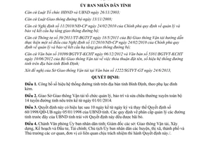 Quyết định 14/2013/QĐ-UBND công bố số hiệu hệ thống đường tỉnh Bình Định