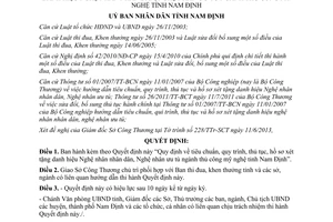 Quyết định 23/2013/QĐ-UBND xét tặng danh hiệu Nghệ nhân thủ công mỹ nghệ Nam Định