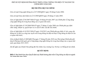 Quyết định 1534/QĐ-BTC phát triển Cổng thông tin điện tử ngành Tài chính 2013