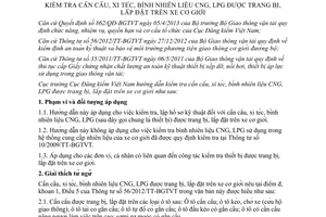 Hướng dẫn 1366/ĐKVN-VAR 2014 kiểm tra cần cẩu xi téc bình nhiên liệu CNG LPG xe cơ giới