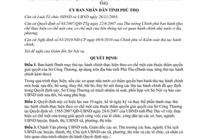 Quyết định 26/2013/QĐ-UBND thủ tục hành chính cơ chế một cửa Sở Công Thương Phú Thọ