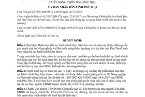 Quyết định 19/2013/QĐ-UBND thủ tục hành chính cơ chế một cửa Sở Nông nghiệp Phát triển nông thôn Phú Thọ