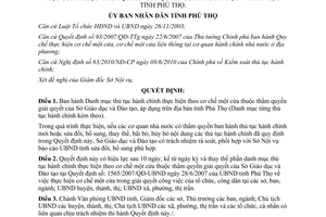 Quyết định 25/2013/QĐ-UBND thủ tục hành chính cơ chế một cửa Sở Giáo dục Đào tạo Phú Thọ