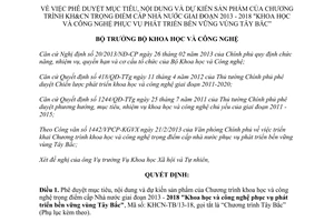 Quyết định 1746/QĐ-BKHCN Chương trình khoa học công nghệ trọng điểm vùng Tây Bắc 2013 2018 2016