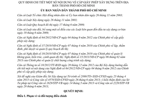 Quyết định 21/2013/QĐ-UBND cấp giấy phép xây dựng tại TPHCM