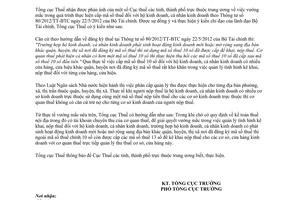 Công văn 1858/TCT-KK 2013 cấp mã số thuế 13 hộ kinh doanh cá nhân